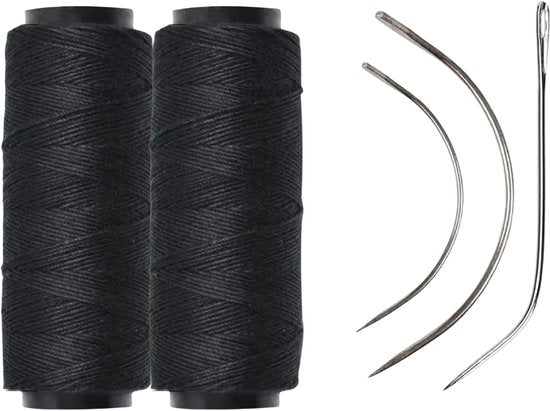 Thef weave set met C-naalden, J-naald en weave draad - Zwart