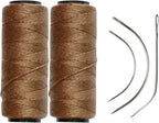 Thef weave set met C-naalden, J-naald en weave draad - Bruin