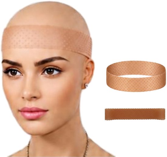 Thef pruikband siliconen antislip 2 stuks - Bruin