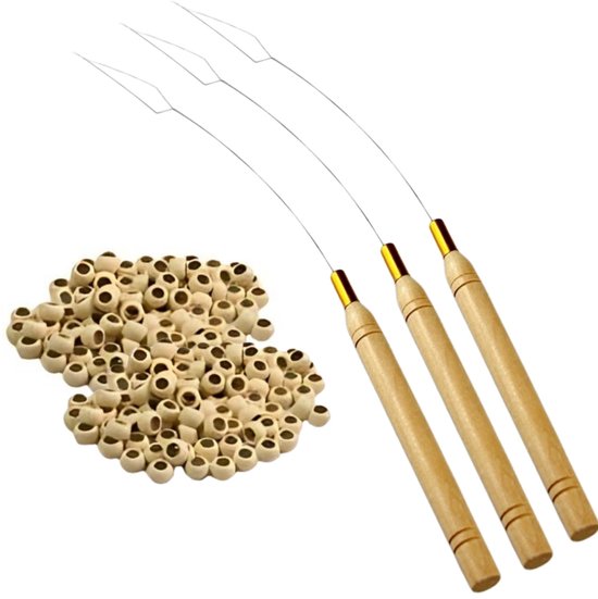 Thef nanoringen 1000 stuks met 3 loopnaalden - 1000 + 3 loopnaalden / Blond