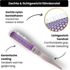 Thef föhnborstel met zachte nylon haren, keramische coating en licht handvat