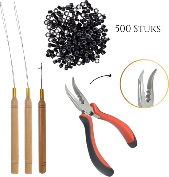 Thef startset microring extensions 500 microringen - Zwart