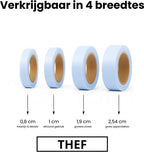 Thef haarwerk tape in 4 breedtes: 0,8, 1, 1,9 en 2,54 cm