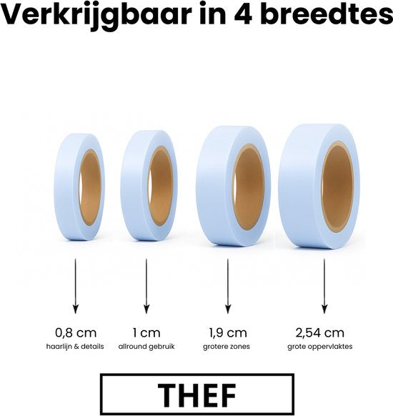 Thef Haarteil-Tape in 4 Breiten: 0,8, 1, 1,9 und 2,54 cm
