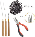Thef startset microring extensions 500 microringen - Donkerbruin