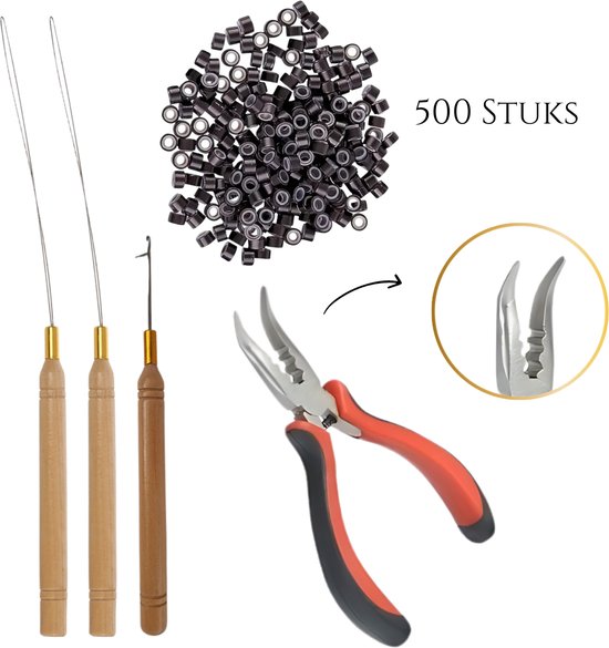Thef startset microring extensions 500 microringen - Donkerbruin