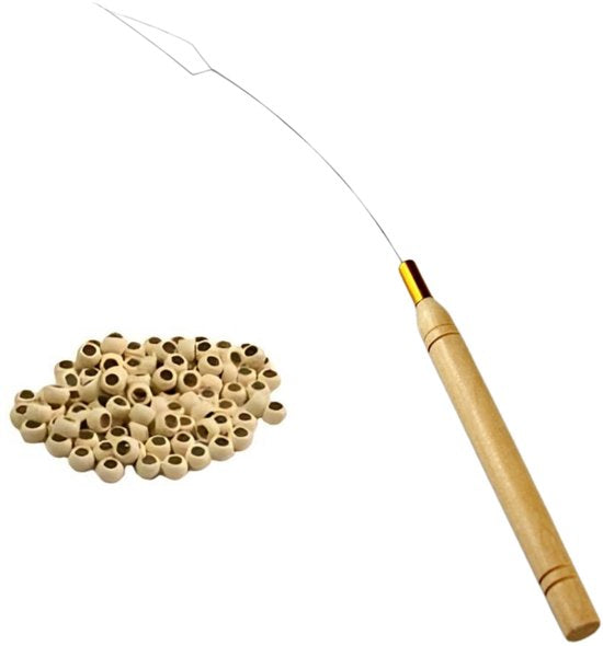 Thef nanoringen 200 stuks met loopnaald - 200 + 1 loopnaald / Blond
