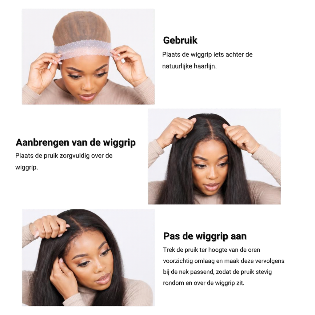 Wiggrip aanbrengen en pruik plaatsen in 3 stappen