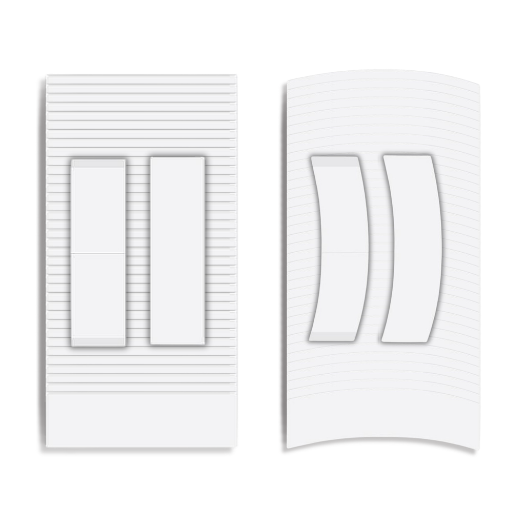 Thef pruiktape strips recht en C-contour op een vel