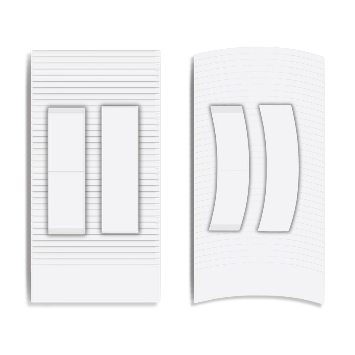Thef pruiktape strips recht en C-contour op een vel