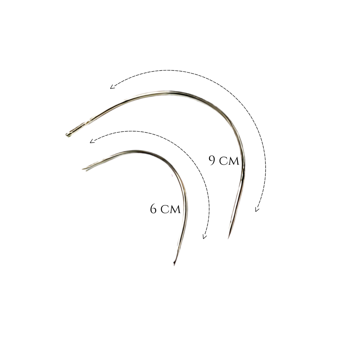 Thef C needles of 6 and 9 cm