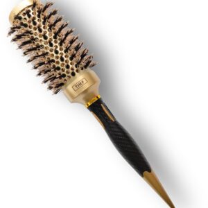 krulborstel haar goud zwart